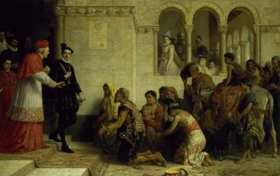 De smekelingen. De verdrijving van de zigeuners uit Spanje, 1872 door Edwin Longsden Long